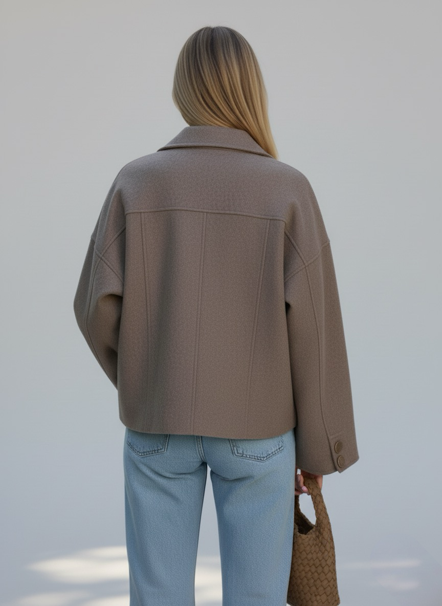 Casual Polo Collar Short Coat