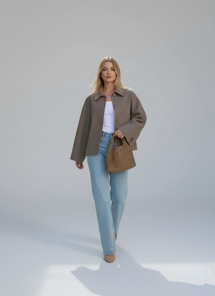 Casual Polo Collar Short Coat